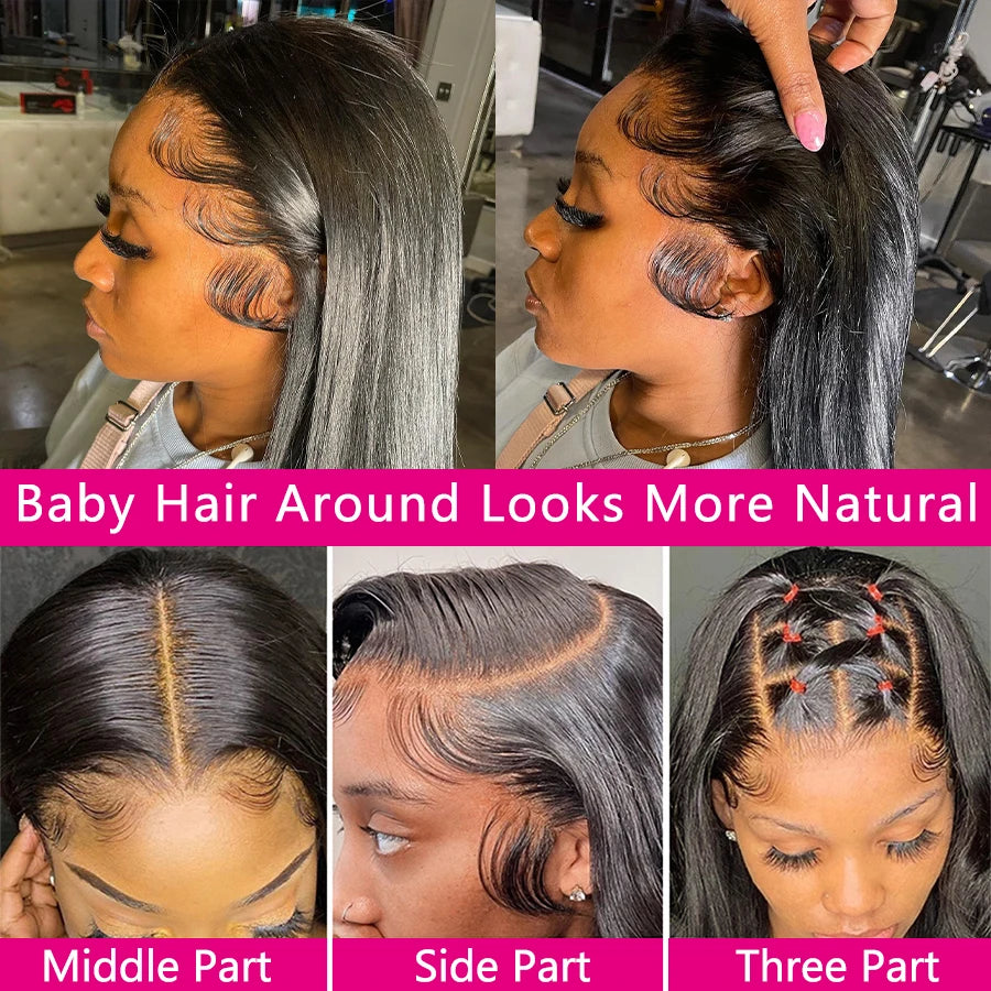 HD Lace Frontal Wig 13x6 13x4 Lace Front Wig Human Hair 30 Inch Bone Straight Transparent Lace Human Hair Wigs 4x4 HD Closure Wig