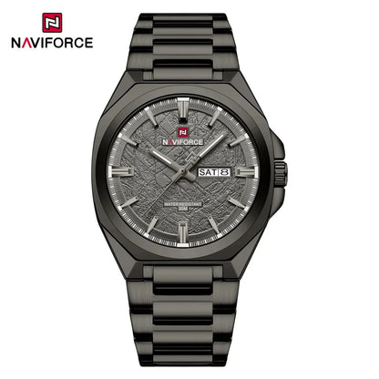 New Style NAVIFORCE Men's Wrist Watch 3ATM Waterproof Stainless Steel Band Luminous Pointer Display Luxury Boys Watches Gifts