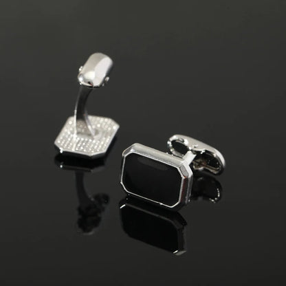 1Pair French Square Cufflinks Fashion Men's Business Banquet Suit Shirt Cuffs Buttons Luxury Wedding Cuff Links Gifts 2024 Trend