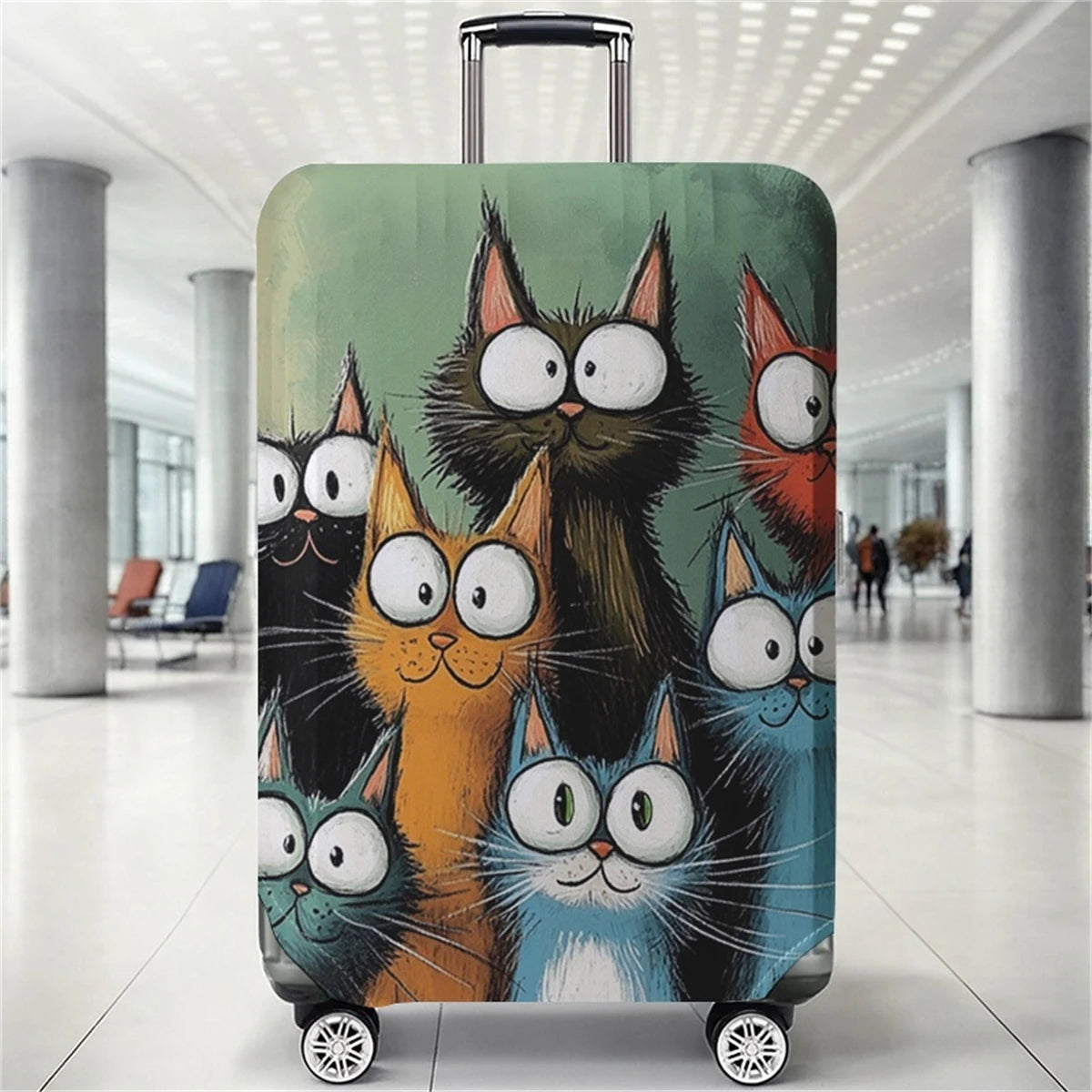 Cat pattern luggage protection cover, suitable for 18-32 inch luggage covers, luggage handle gloves, travel accessories