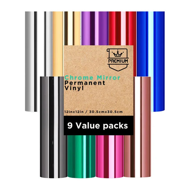 Permanent Adhesive Vinyl for Cricut Machine, Mirror Vinyl Sheets for Decoration, 12in x 12in 