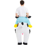 Adult Rooster Inflatable Costume Funny Unicorn Elk Animals Inflatable Suit Halloween Carnival Half Body Blow Up Suit for Cosplay