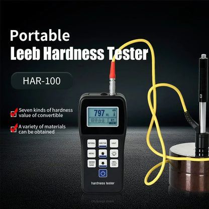 Leeb Hardness Tester Portable Rebound Meter Durometer HL、HB、HRB、HRC、HRA、HV、HS for Metal Steel Without Standard Block