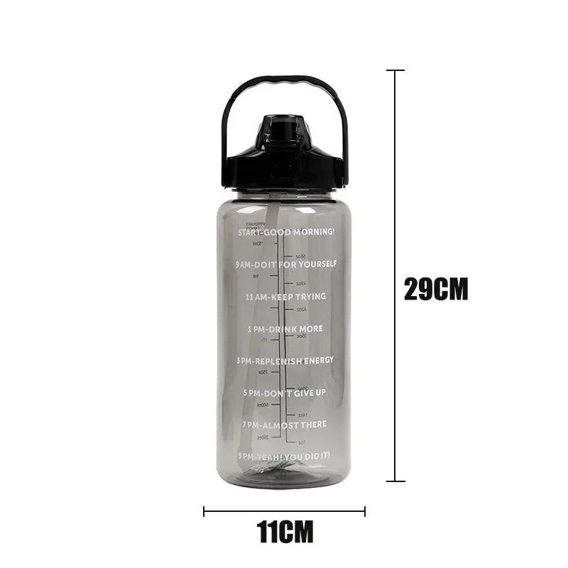 2 Liters Water Bottle With Straw Large Capacity Water Cup Portable Travel Bottle Sports Fitness Cup High Value Big Fat Cup