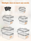 Food Storage Containers with Lids, Freezer Food Boxes, Lunchboxes, 16-piece set, 32 items (16 Containers, 16 Lids), 2200ml, 1740ml, 1000ml, 520ml, 240ml