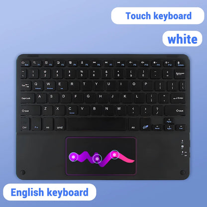 Teclado inalámbrico Bluetooth con panel táctil para Android, iOS, Samsung, Xiaomi, iPad Air Pro Mini, teclado español, ruso y coreano.