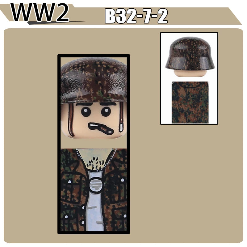 WW2 Military Soldier Figures Building Blocks Soviet British Army German Camouflage Warrior Infantry Accessories Bricks Toys Gift