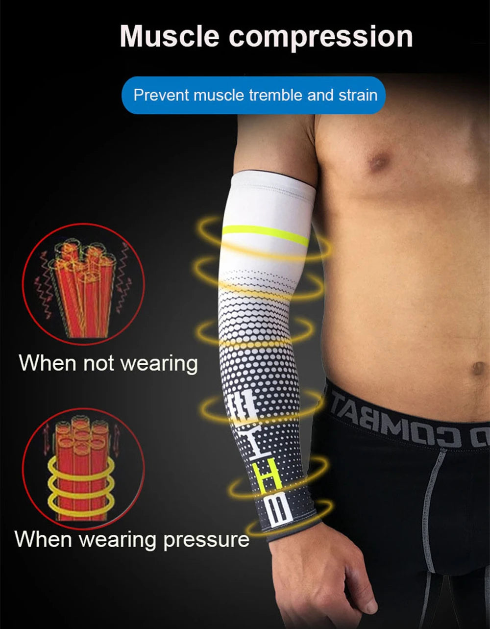 1 Pair Unisex Cycling Running Sports Sleeve Arm Cooling Sleeves UV Sun Protection Cuff Cover Protective Elastic Arm Sleeves New