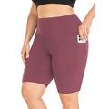 Pantalones cortos negros de talla grande para mujer, elegantes pantalones de yoga elásticos, leggings de tiro medio, perfectos para actividades al aire libre y fitness. 