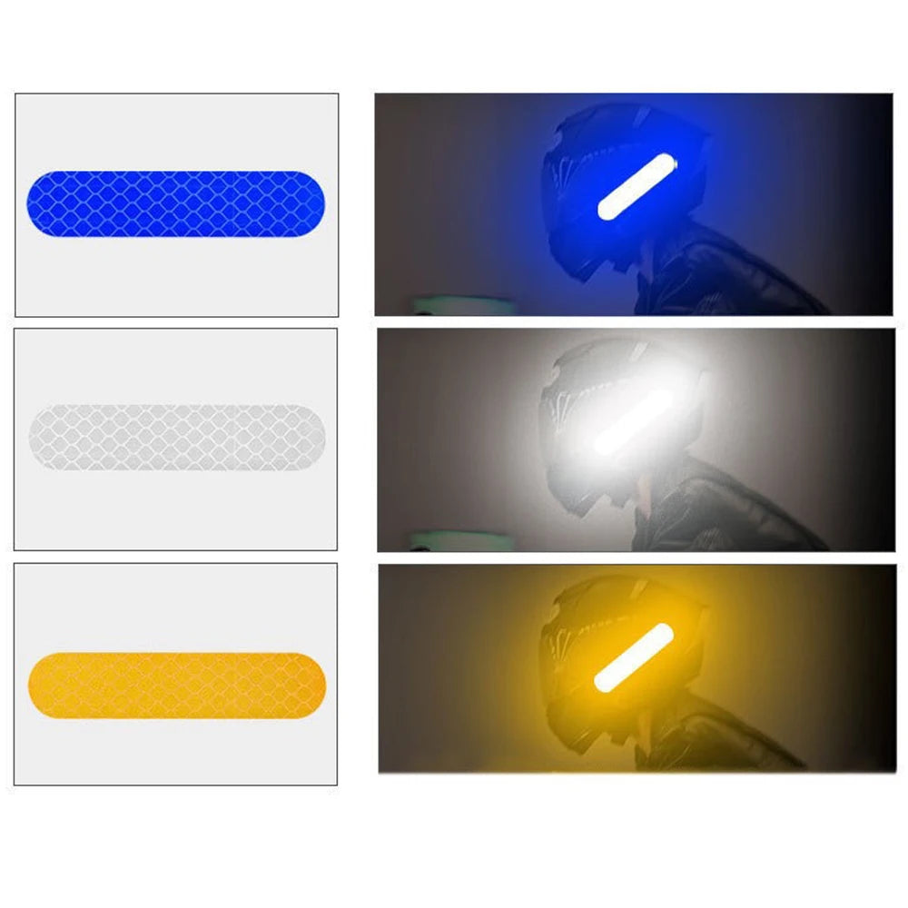 Helmet Warning Reflective Stickers Night Safety Driving Accessories Fluorescent Decorative Stickers Bicycle Motorcycle Car Decal