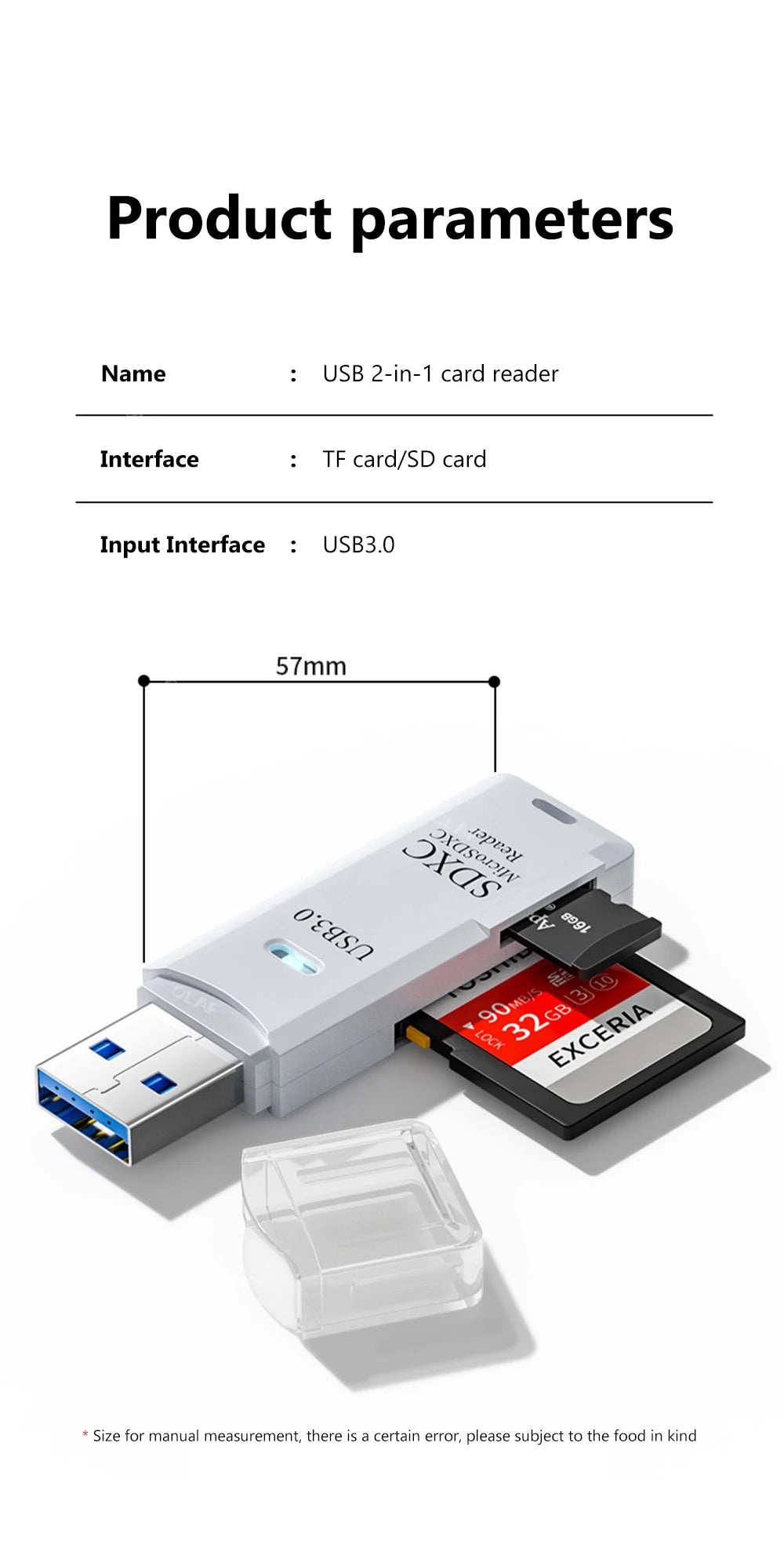 USB 3.0 Card Reader Micro SD TF Memory Card Reading Adapter High Speed ​​2 IN 1 Card Reader For Phone PC Laptop Accessories U disk