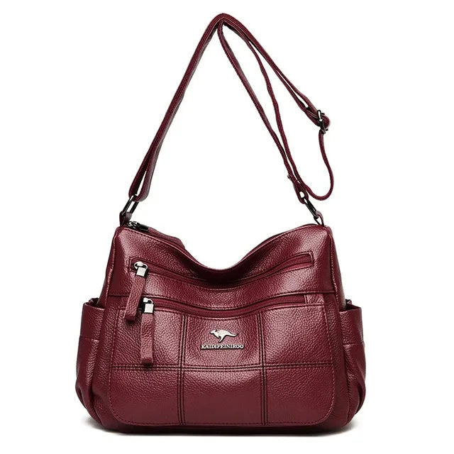 Bolsas de luxo de couro macio bolsas femininas designer 3 camadas ombro crossbody sac senhoras grande capacidade compras mensageiro tote