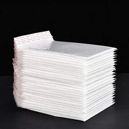Bubble Mailers para embalagem de correio, envelope acolchoado branco, auto selo, sacos de envio, presente, atacado, 100pcs