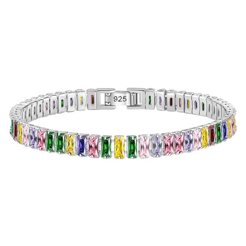 Pulsera de tenis de moissanita auténtica de 3 mm D VVS, con brillo de diamante, sólida S925, joyería para boda, regalo para mujer.