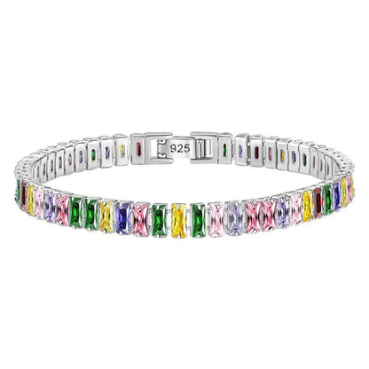 Pulsera de tenis de moissanita auténtica de 3 mm D VVS, con brillo de diamante, sólida S925, joyería para boda, regalo para mujer.