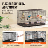 SucceBuy 30In Flight Bird Cage Stackable Divided Small Animal Cage for Kinds of Birds Pet Travel Birdcage with Handle and Perch