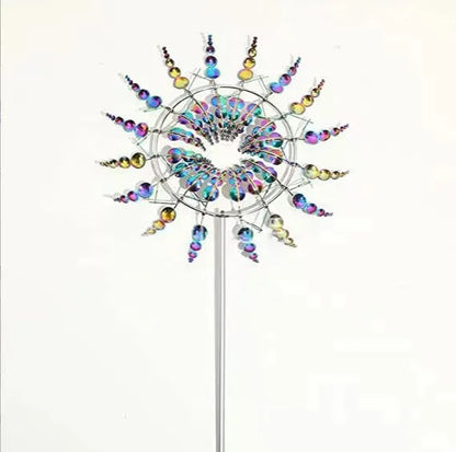 Magical Kinetic Metal Windmill Spinner Unique Wind Powered Catchers Creative Patio Garden Lawn Outdoor Courtyard Decoration