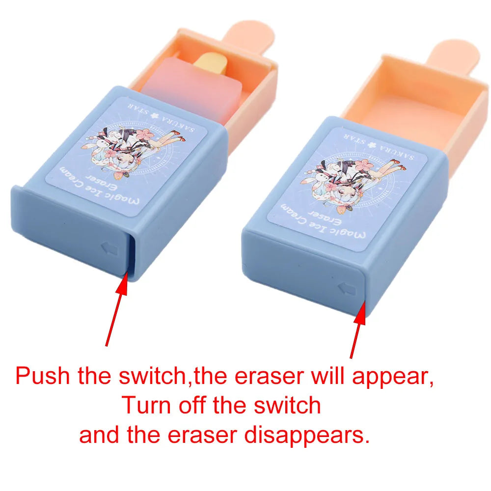 Cartoon Cute Kawaii Magic Ice Cream Rubber Eraser Novelty Stationery Office School Supplies