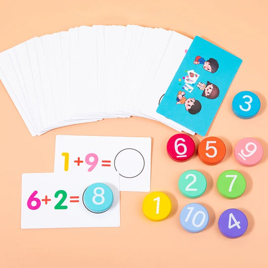 Montessori Math Toys for Kids, Arithmetic Cards, Matching Games, Addition Subtraction, Parish, Early Educational Counting 