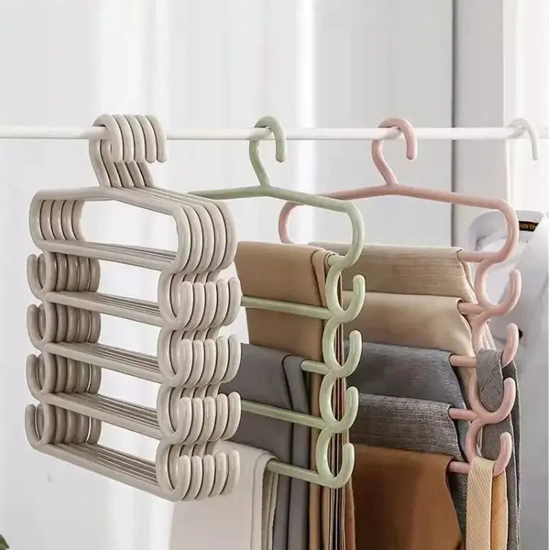 1/2/3pcs Pants Rack Multifunctional Household Space Saving Multi-Layer Trousers Hanger Pants Closet Color Clothes Peg 5 Layers