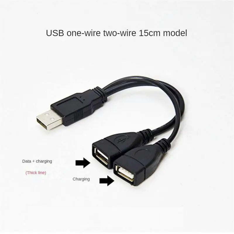 2.0 A 1 male to 2 Dual USB Female Data Hub Power Adapter Y Splitter USB Charging Power Cable Cord Extension Cable