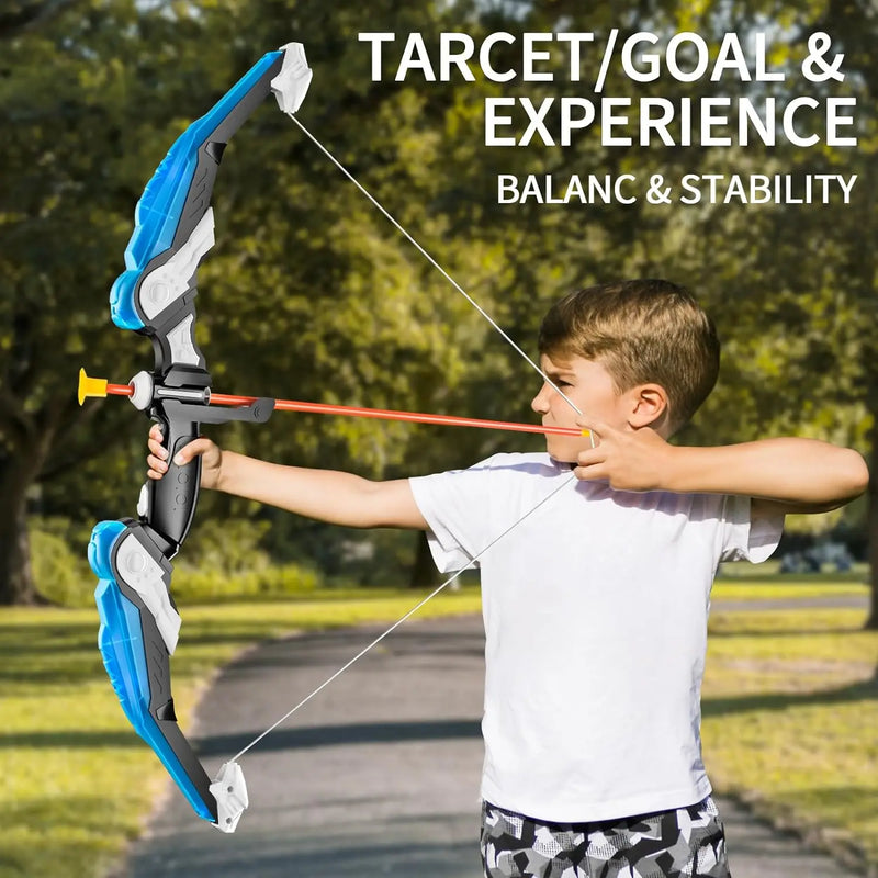 LED Light Up Bow and Arrow Set for Kids, Archery Toys, Ages 4-8-12, with 10 Suction Cup Arrows, Target and Quiver, Boys 