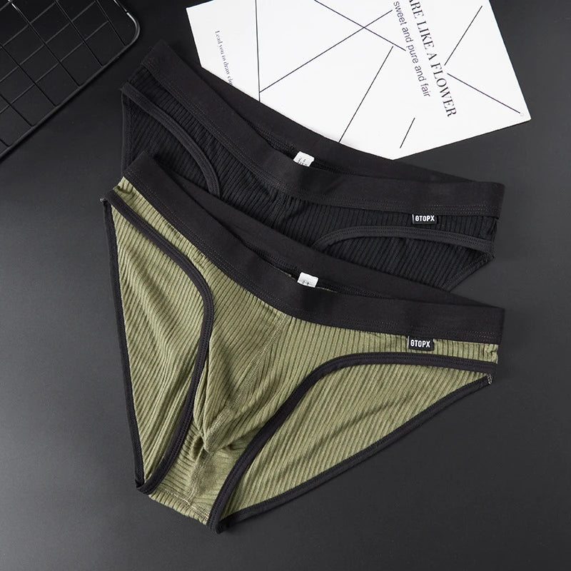 New Sexy underwear for men Threaded fabric calcinha bikini slip men panties Large pouch U raised men's boxers & briefs GTOPX MAN
