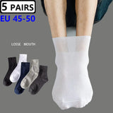5 Pairs Plus Size EUR 45-50 Prevent Varicose Veins Socks Mens Diabetics Patients Cotton Loose Mouth Sock Man Women Comfort Meias