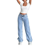 Women's High Waisted Baggy Jeans Denim Pants Y2K Aesthetic Vintage Design Loose Fit Comfortable Female Daily Casual Clothing