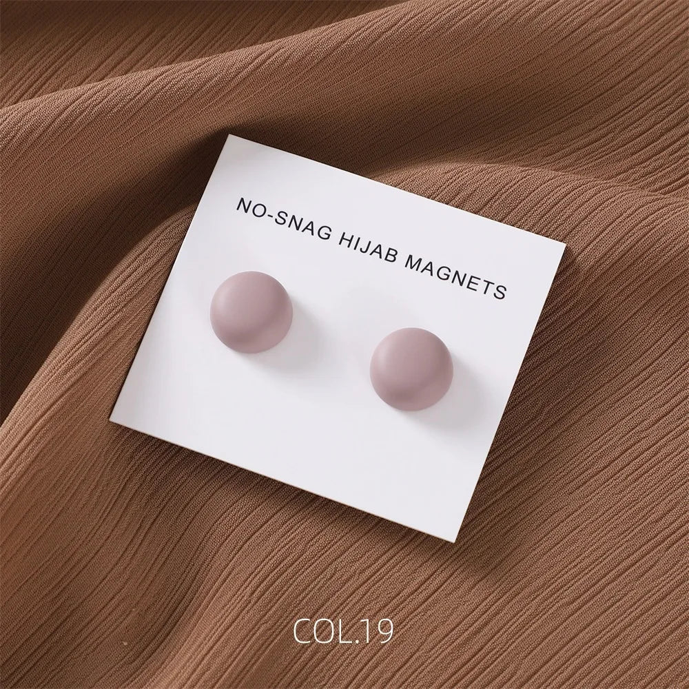Safe macaron cor hijab broche forte chapeamento de metal magnético hijab clipe luxo sem buraco pinos broches ímã para lenço muçulmano