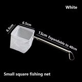 Aquarium Square Fishing Net With Suction Cup Extendable Long Handle Fishing Gear For Catching Fish Shrimp tank clean accessories
