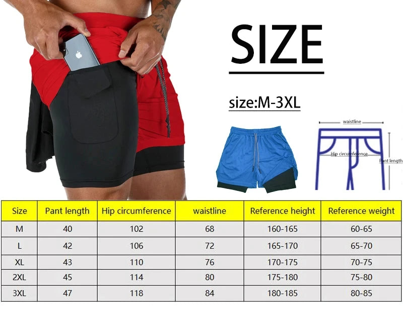 Anime Berserk Performance Shorts Men 2 in 1 Running Compression Shorts Training Yoga Gym Sportswear Workout Shorts with Pockets