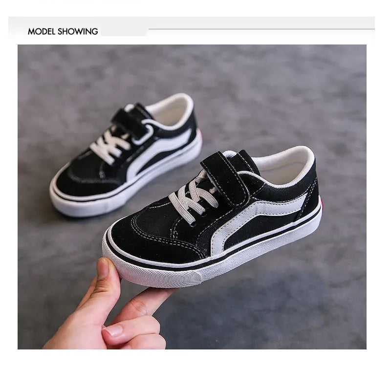 Children's Canvas Shoes Boys Board Shoes New Net Red Low Gang Middle and Large Children Baby Girls Board Shoes Parent-Child Shoe