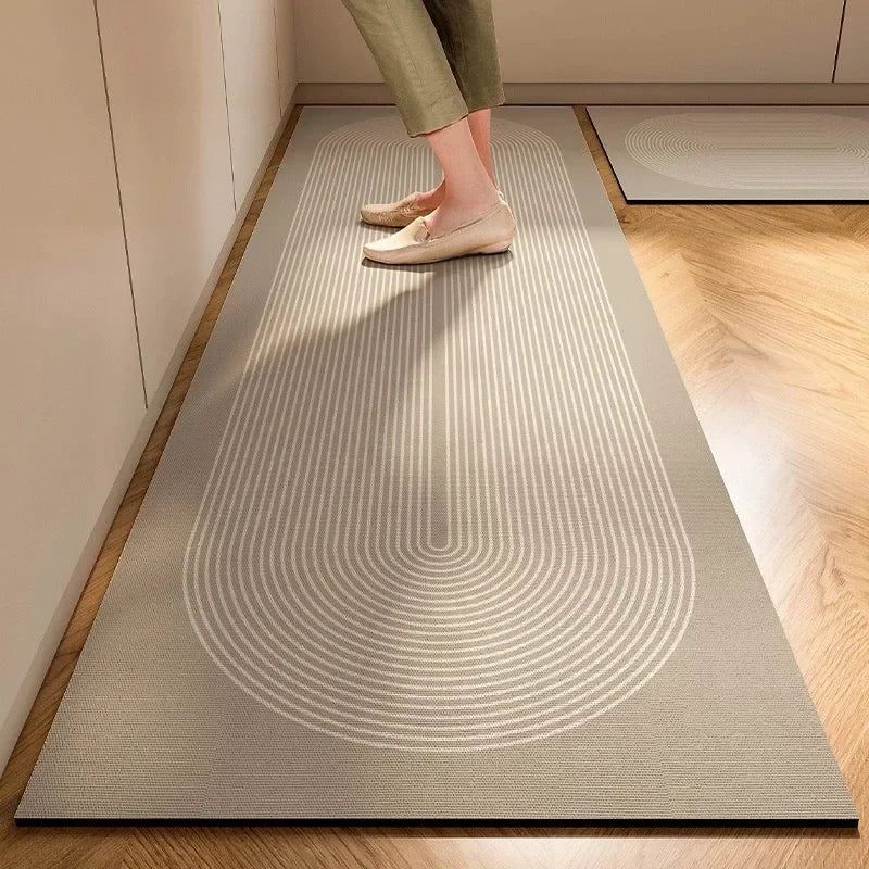 Nueva alfombra de cocina de diatomita suave de estilo japonés, 1 pieza, súper antideslizante, súper absorbente y fácil de manejar.