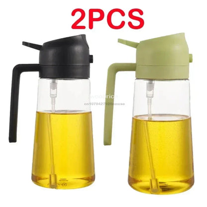 2 in1 Oil Spray Bottle Plastic Kitchen Barbecue Cooking Olive Oil Dispenser Oil Jar Baking Vinegar Soy Sauce Spray Container
