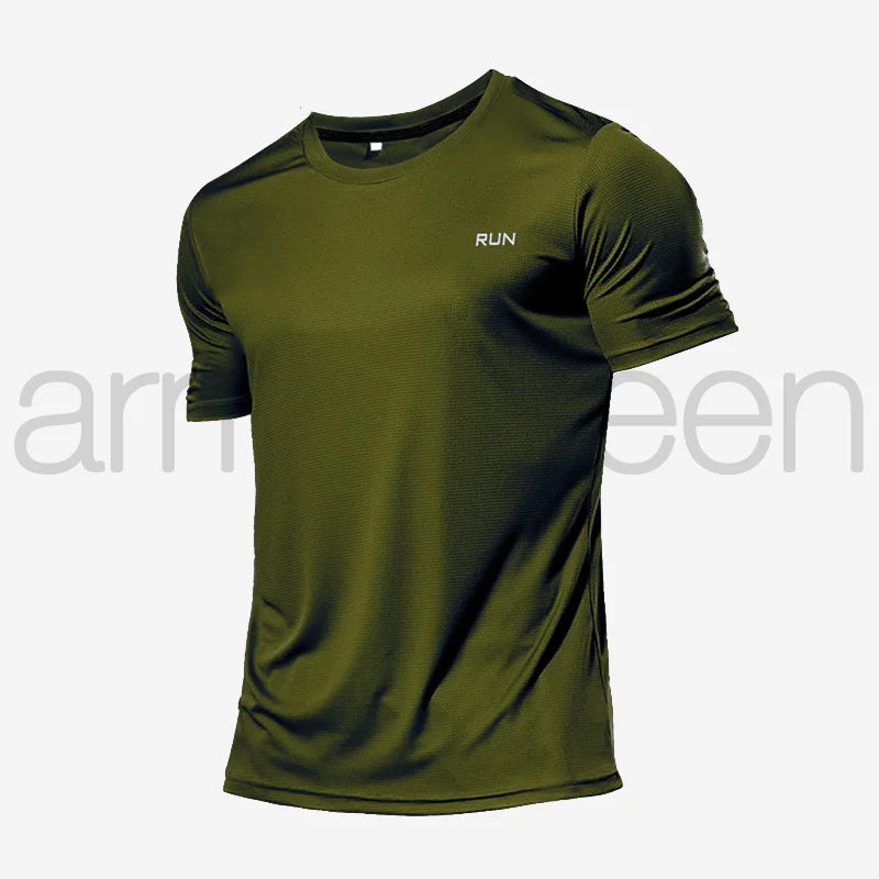 Long and Short-Sleeved T-Shirt Fitness Sports Tops Morning Running Ice Silk Quick Dry Outdoor Mountaineering Gym Clothing Men