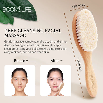 Face Cleansing Brush  Face Cleansing Brush  For Deep Pore Cleansing Face Professional Fiber Exfoliating  Wood Handle Brush
