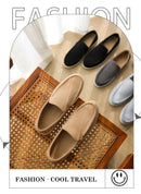 Men Flat Loafers 2025 Frosted Suede Flat Shoes Comfortable Non Slip Fashion Loafers Lightweight Trendy Outdoor Casual Shoes