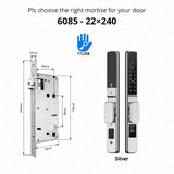 Waterproof Sliding Door Smart Lock TTLock App Alexa Fingerprint Digital Code RFID Card Anti-Lock Aluminum Glass Electronic Lock