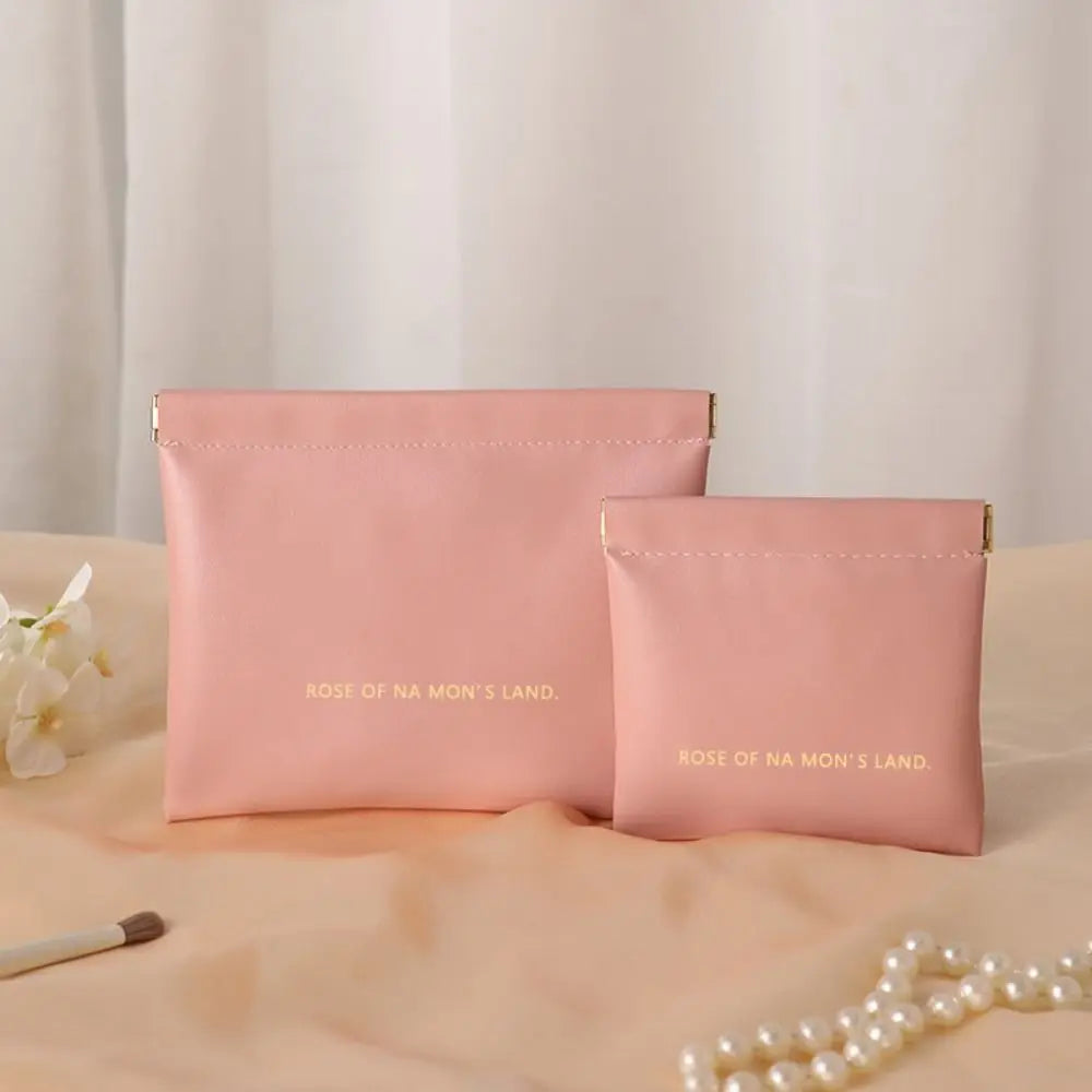 Fashion Simple Lipstick Makeup Bag Portable PU Jewelry Handbag Travel Mini Cosmetic Organizer Pouch for Women Girls
