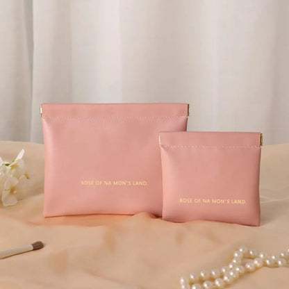 Fashion Simple Lipstick Makeup Bag Portable PU Jewelry Handbag Travel Mini Cosmetic Organizer Pouch for Women Girls