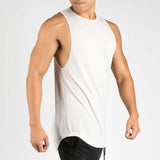 Camisetas sin mangas de algodón para hombre, Camiseta deportiva transpirable de Color sólido para culturismo y Fitness, camisetas holgadas para entrenamiento muscular