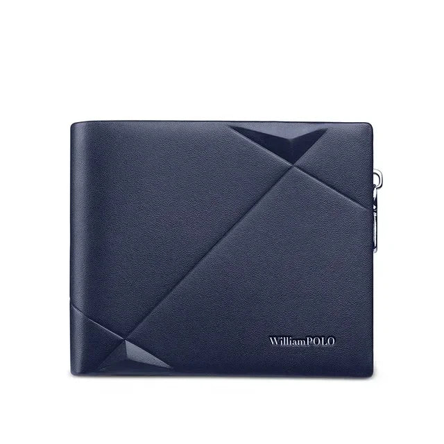 Men's Slim Wallet Genuine Leather Mini Purse Casual Design Bifold Wallet Brand Short Slim Wallet WILLIAMPOLO Luxury brand