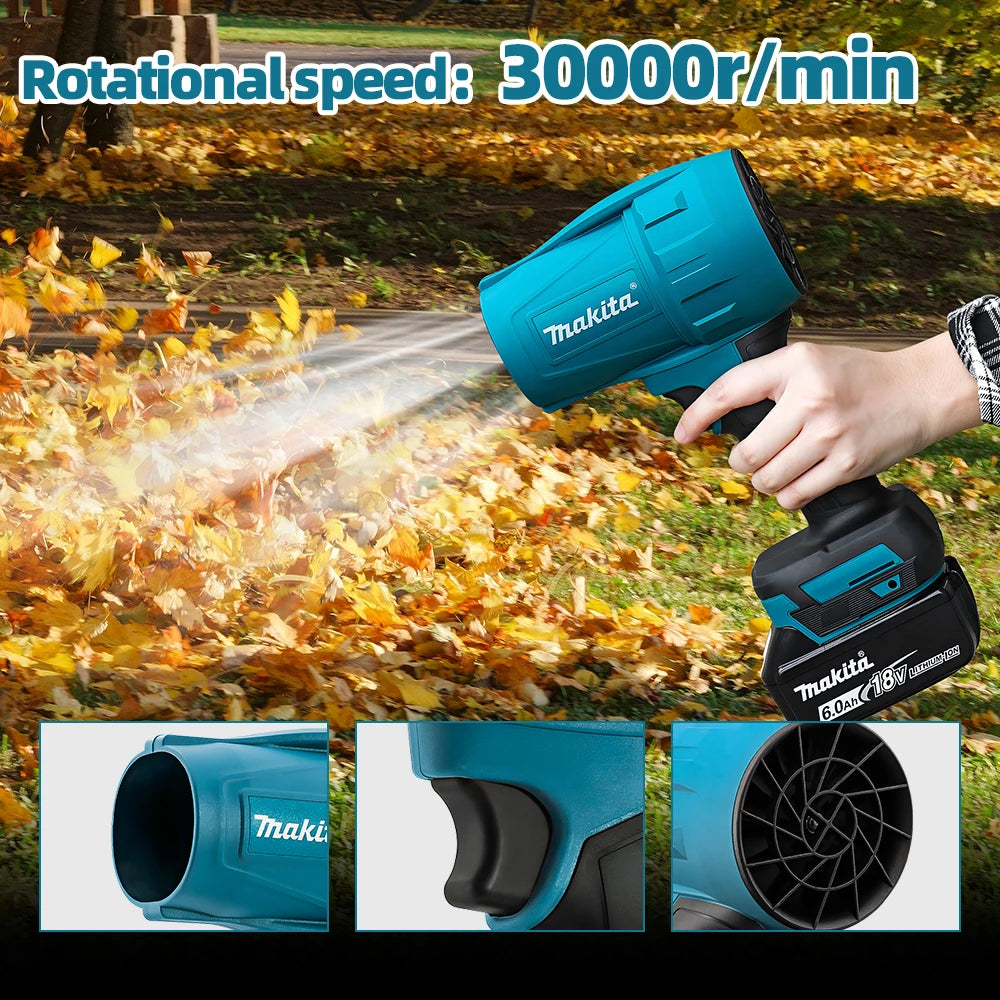 Makita 18V Violent Blower 30000RPM Turbo Jet Fan Electric Air Duster wind speed Turbo Rechargeable with Light Car Cleanin