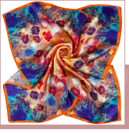 100% Pure Silk Scarf Women Bandana Female Head Scarf Women's Handkerchief Natural Silk Kid Neckerchief Top Pocket Square for Men