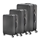 Anajqaqia 3 Pieces Suitcase Set, Hard-Shell Luggage Set Made of ABS, with  Combination Lock Hand and Telescopic Handle, Black