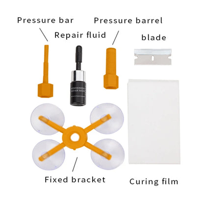 Kit de reparación de parabrisas, reparación rápida de vidrios agrietados de automóvil, herramienta de reparación de parabrisas, sellador de resina, bricolaje, pulido de pantallas de ventana de automóvil 