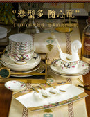 Fine Bone China Plates Dinner Sets Ceramics Luxury Breakfast Dinnerware Gift Women Vajillas Completa Ceramica Luxury Tableware