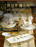 Fine Bone China Plates Dinner Sets Ceramics Luxury Breakfast Dinnerware Gift Women Vajillas Completa Ceramica Luxury Tableware