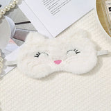 1Pc Cute Cartoon Cat Plush Sleeping Eye Mask Comfortable Sleep Mask Sleep Aid Traveing Home Shading Light Eye Cover Eyeshade